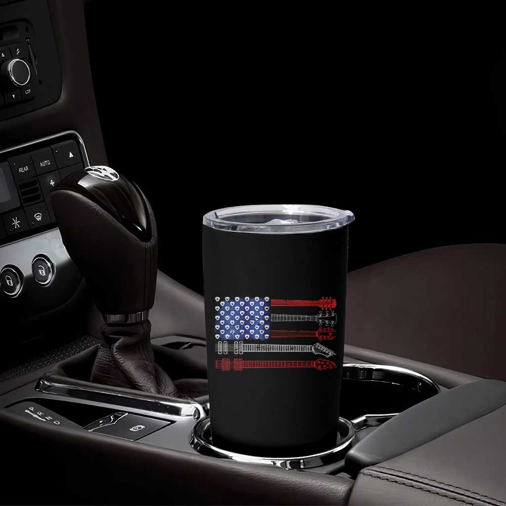 USA Flag Guitar Player Tumbler Cup 4th of July Musician Guitarist - Wonder Print Shop