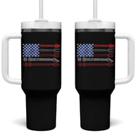 USA Flag Guitar Player Tumbler With Handle 4th of July Musician Guitarist - Wonder Print Shop