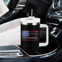 USA Flag Guitar Player Tumbler With Handle 4th of July Musician Guitarist - Wonder Print Shop
