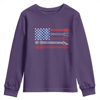 USA Flag Guitar Player Youth Sweatshirt 4th of July Musician Guitarist - Wonder Print Shop