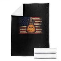 USA Flag Guitar Player Throw Blanket Retro 4th of July Musician Guitarist - Wonder Print Shop