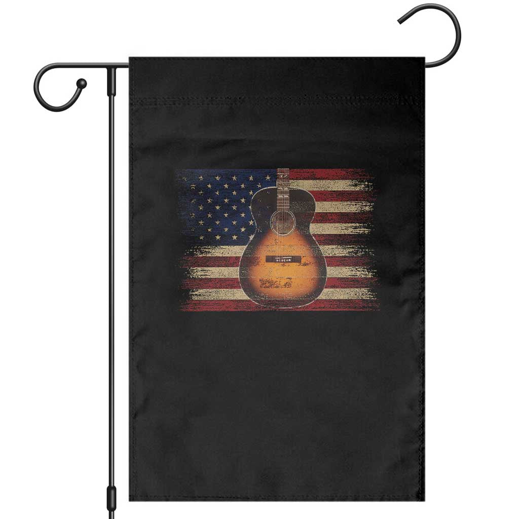 USA Flag Guitar Player Garden Flag Retro 4th of July Musician Guitarist - Wonder Print Shop