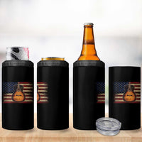USA Flag Guitar Player 4 in 1 Can Cooler Tumbler Retro 4th of July Musician Guitarist - Wonder Print Shop