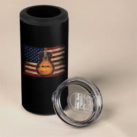 USA Flag Guitar Player 4 in 1 Can Cooler Tumbler Retro 4th of July Musician Guitarist - Wonder Print Shop