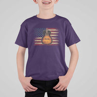 USA Flag Guitar Player T Shirt For Kid Retro 4th of July Musician Guitarist - Wonder Print Shop