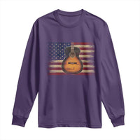 USA Flag Guitar Player Long Sleeve Shirt Retro 4th of July Musician Guitarist - Wonder Print Shop