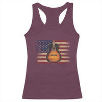 USA Flag Guitar Player Racerback Tank Top Retro 4th of July Musician Guitarist - Wonder Print Shop