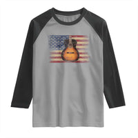 USA Flag Guitar Player Raglan Shirt Retro 4th of July Musician Guitarist - Wonder Print Shop