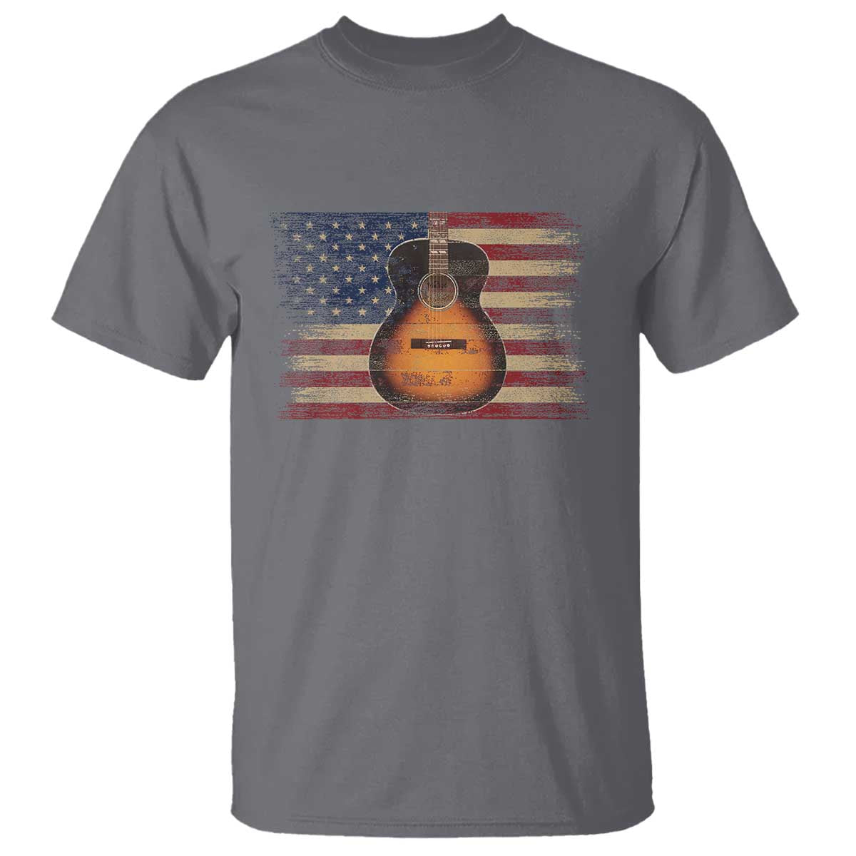USA Flag Guitar Player T Shirt Retro 4th of July Musician Guitarist - Wonder Print Shop