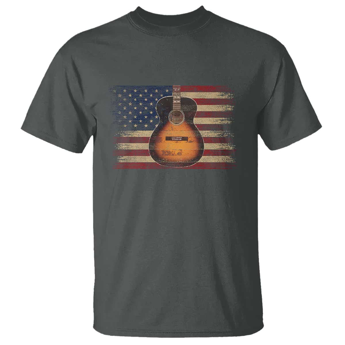 USA Flag Guitar Player T Shirt Retro 4th of July Musician Guitarist - Wonder Print Shop