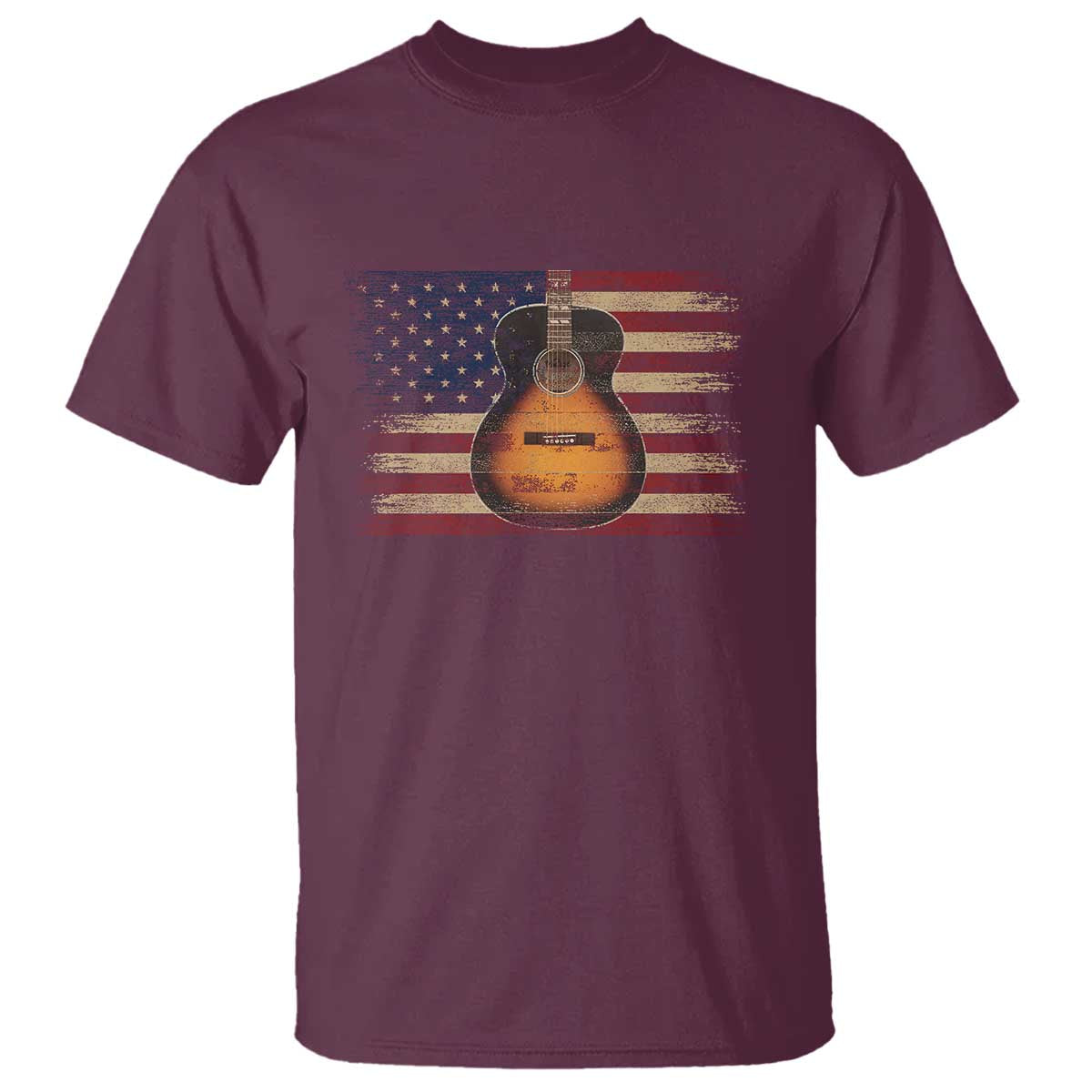 USA Flag Guitar Player T Shirt Retro 4th of July Musician Guitarist - Wonder Print Shop
