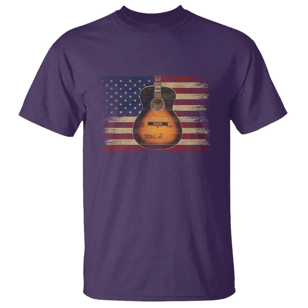 USA Flag Guitar Player T Shirt Retro 4th of July Musician Guitarist - Wonder Print Shop