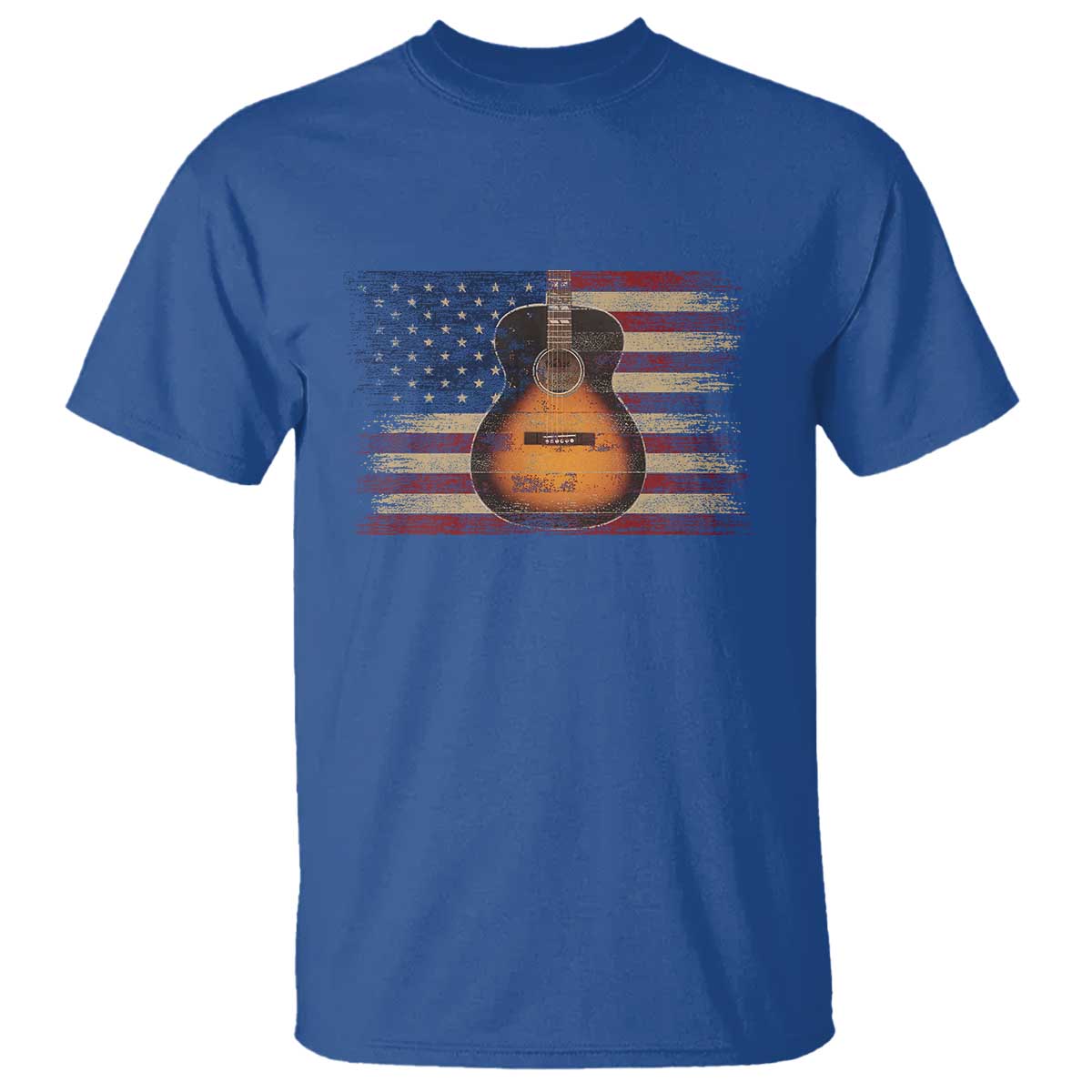 USA Flag Guitar Player T Shirt Retro 4th of July Musician Guitarist - Wonder Print Shop