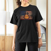 USA Flag Guitar Player T Shirt For Women Retro 4th of July Musician Guitarist - Wonder Print Shop