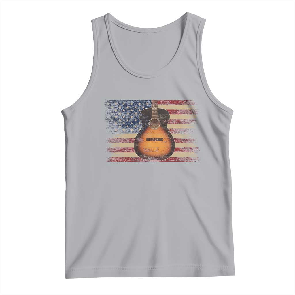 USA Flag Guitar Player Tank Top Retro 4th of July Musician Guitarist - Wonder Print Shop
