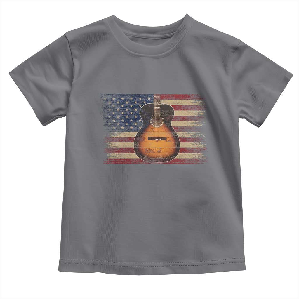USA Flag Guitar Player Toddler T Shirt Retro 4th of July Musician Guitarist - Wonder Print Shop
