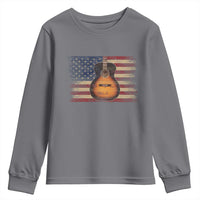 USA Flag Guitar Player Youth Sweatshirt Retro 4th of July Musician Guitarist - Wonder Print Shop
