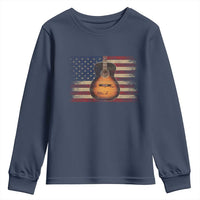 USA Flag Guitar Player Youth Sweatshirt Retro 4th of July Musician Guitarist - Wonder Print Shop