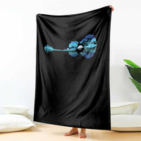 Guitar Lake Throw Blanket Retro Tree Shadow Acoustic Guitarist Musician - Wonder Print Shop