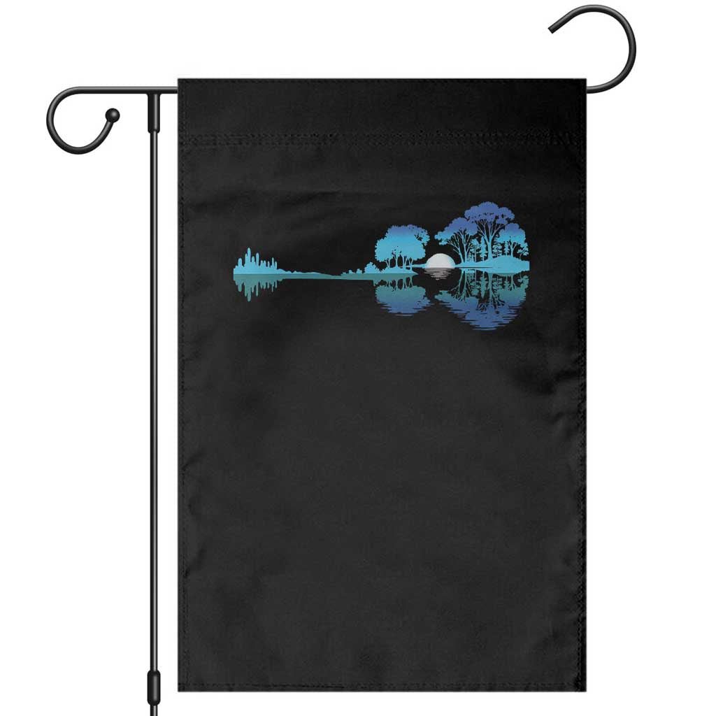 Guitar Lake Garden Flag Retro Tree Shadow Acoustic Guitarist Musician - Wonder Print Shop