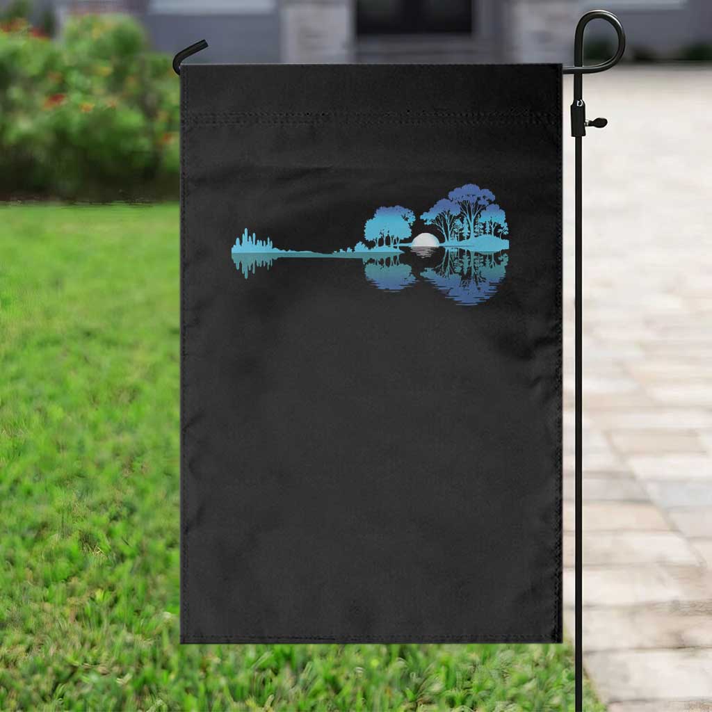 Guitar Lake Garden Flag Retro Tree Shadow Acoustic Guitarist Musician - Wonder Print Shop