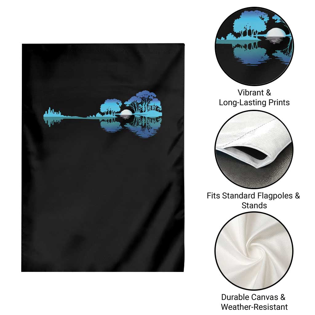 Guitar Lake Garden Flag Retro Tree Shadow Acoustic Guitarist Musician - Wonder Print Shop