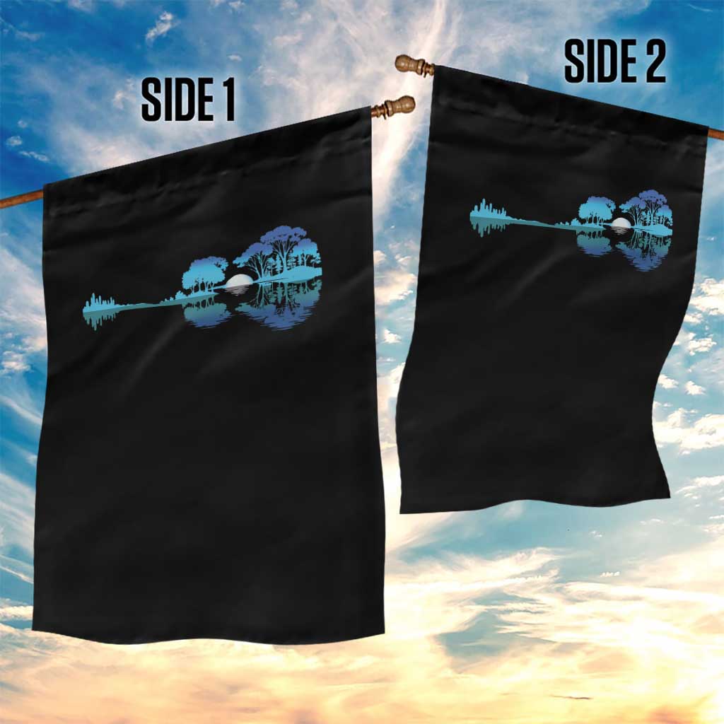 Guitar Lake Garden Flag Retro Tree Shadow Acoustic Guitarist Musician - Wonder Print Shop