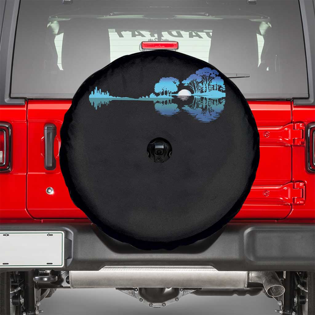 Guitar Lake Spare Tire Cover Retro Tree Shadow Acoustic Guitarist Musician - Wonder Print Shop