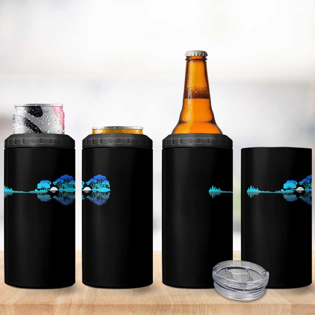 Guitar Lake 4 in 1 Can Cooler Tumbler Retro Tree Shadow Acoustic Guitarist Musician - Wonder Print Shop