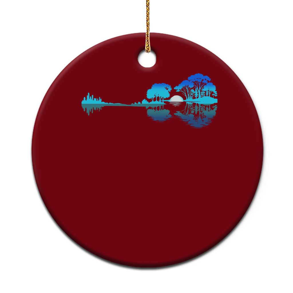 Guitar Lake Ceramic Ornament Retro Tree Shadow Acoustic Guitarist Musician - Wonder Print Shop