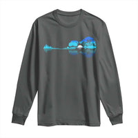 Guitar Lake Long Sleeve Shirt Retro Tree Shadow Acoustic Guitarist Musician - Wonder Print Shop