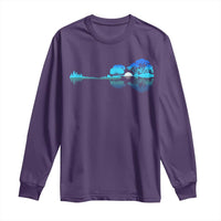 Guitar Lake Long Sleeve Shirt Retro Tree Shadow Acoustic Guitarist Musician - Wonder Print Shop