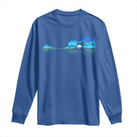 Guitar Lake Long Sleeve Shirt Retro Tree Shadow Acoustic Guitarist Musician - Wonder Print Shop