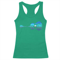 Guitar Lake Racerback Tank Top Retro Tree Shadow Acoustic Guitarist Musician - Wonder Print Shop