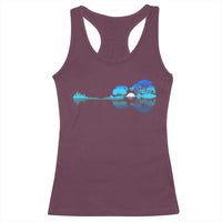 Guitar Lake Racerback Tank Top Retro Tree Shadow Acoustic Guitarist Musician - Wonder Print Shop