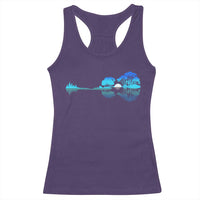 Guitar Lake Racerback Tank Top Retro Tree Shadow Acoustic Guitarist Musician - Wonder Print Shop