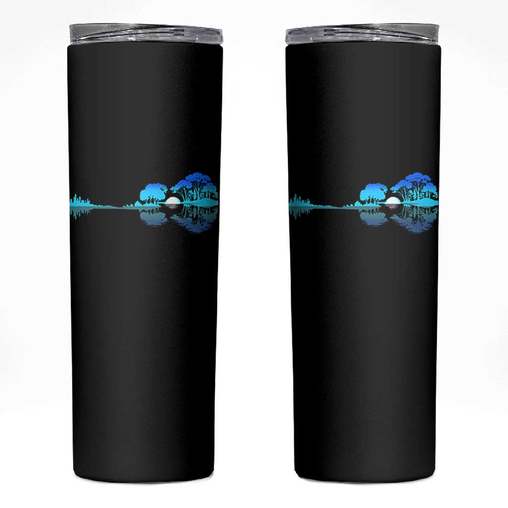 Guitar Lake Skinny Tumbler Retro Tree Shadow Acoustic Guitarist Musician - Wonder Print Shop