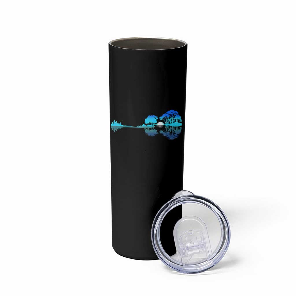 Guitar Lake Skinny Tumbler Retro Tree Shadow Acoustic Guitarist Musician - Wonder Print Shop