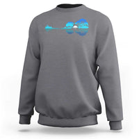 Guitar Lake Sweatshirt Retro Tree Shadow Acoustic Guitarist Musician - Wonder Print Shop