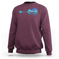 Guitar Lake Sweatshirt Retro Tree Shadow Acoustic Guitarist Musician - Wonder Print Shop