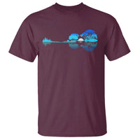 Guitar Lake T Shirt Retro Tree Shadow Acoustic Guitarist Musician - Wonder Print Shop