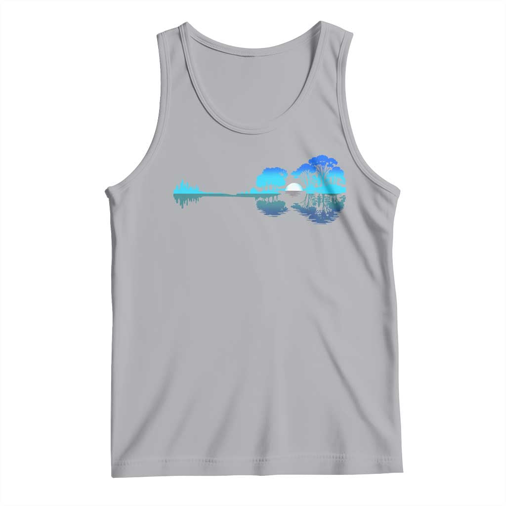 Guitar Lake Tank Top Retro Tree Shadow Acoustic Guitarist Musician - Wonder Print Shop