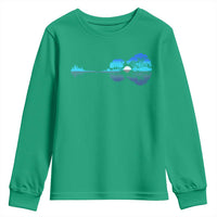 Guitar Lake Youth Sweatshirt Retro Tree Shadow Acoustic Guitarist Musician - Wonder Print Shop