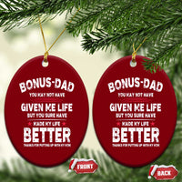 Bonus dad Ceramic Ornament Step Dad Fathers Day - Wonder Print Shop