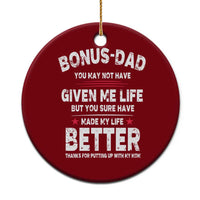 Bonus dad Ceramic Ornament Step Dad Fathers Day - Wonder Print Shop