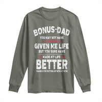 Bonus dad Long Sleeve Shirt Step Dad Fathers Day
