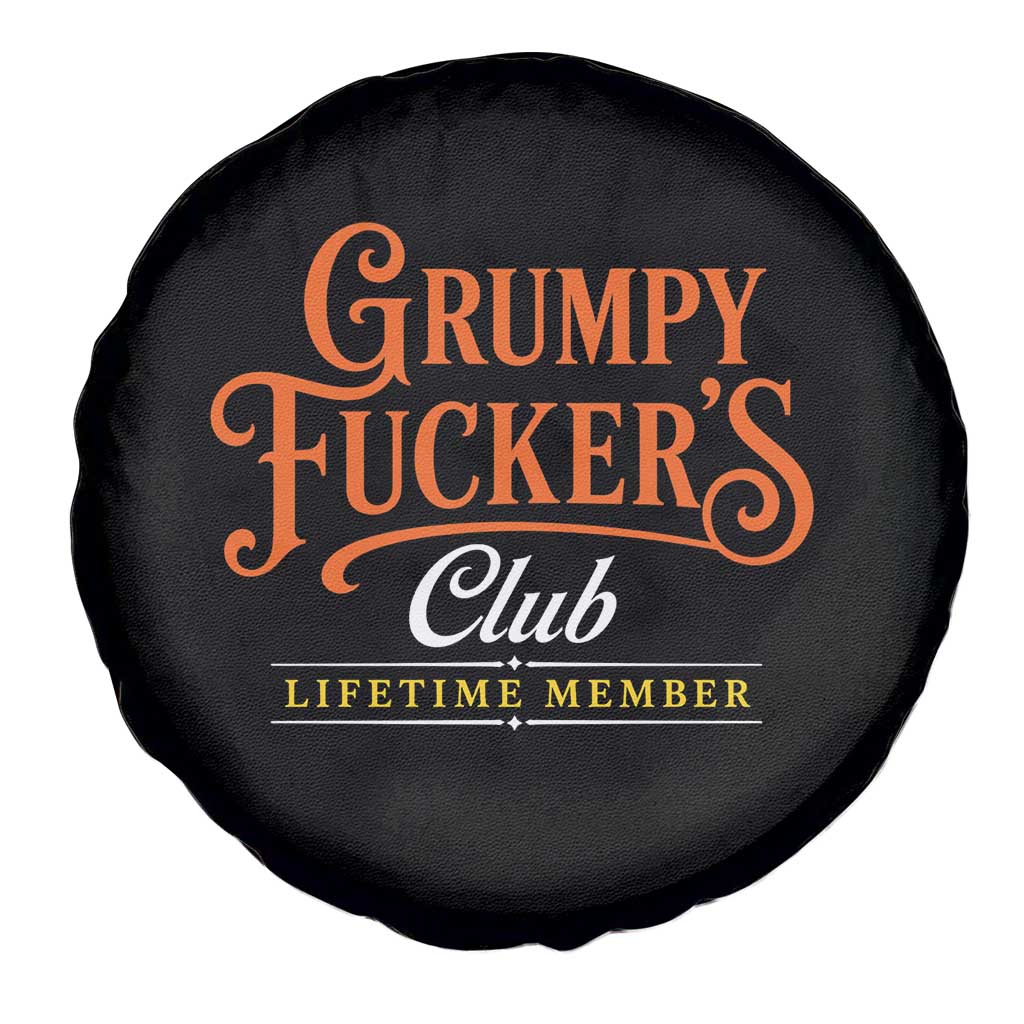Grumpy Fuckers Club Lifetime Member Spare Tire Cover Gag Gift Birthday Husband Dad Fathers Day