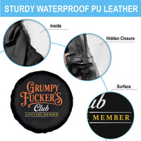 Grumpy Fuckers Club Lifetime Member Spare Tire Cover Gag Gift Birthday Husband Dad Fathers Day