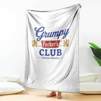 Grumpy Fuckers Club Lifetime Member Throw Blanket Sarcastic Gag Gift Birthday Husband Dad Fathers Day