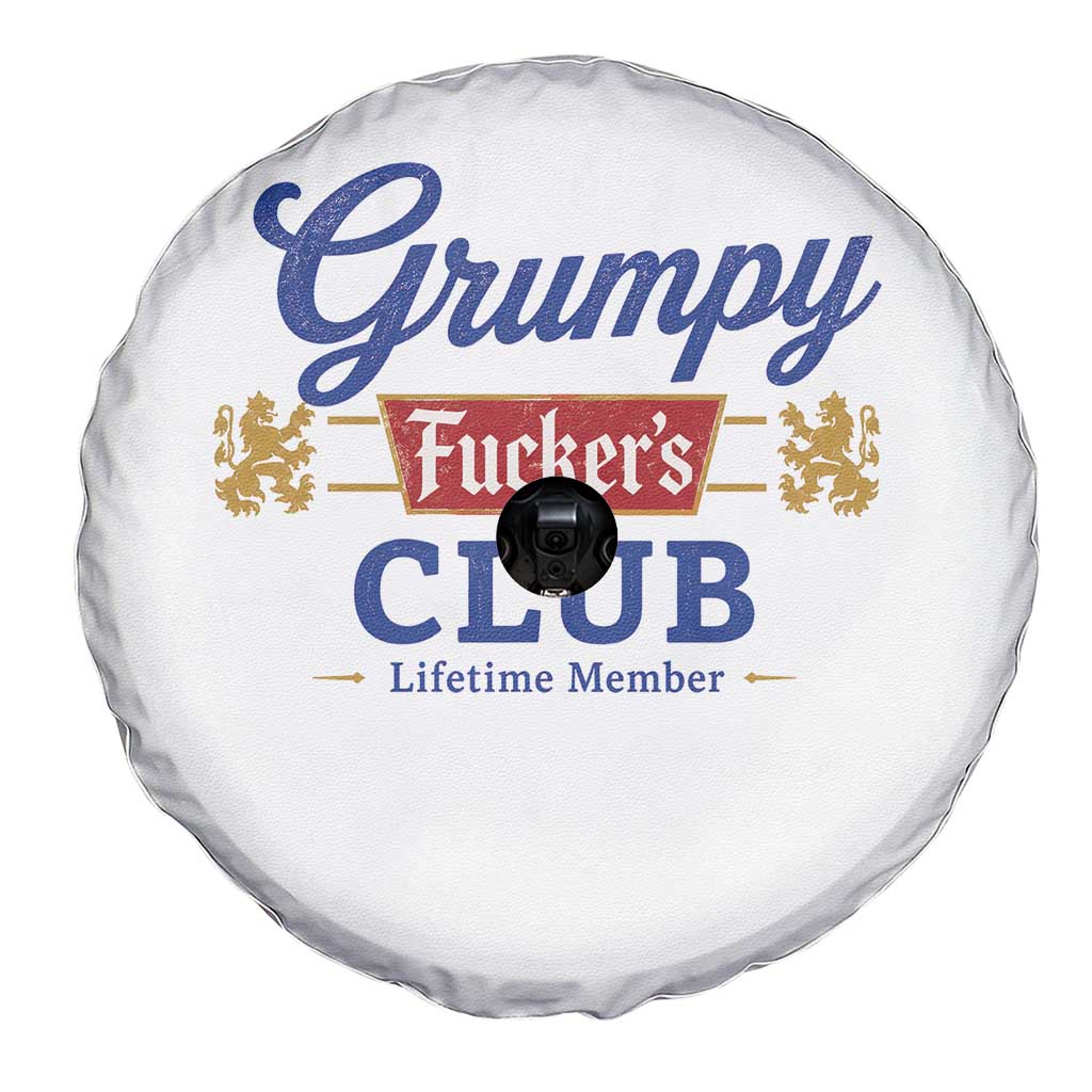 Grumpy Fuckers Club Lifetime Member Spare Tire Cover Sarcastic Gag Gift Birthday Husband Dad Fathers Day